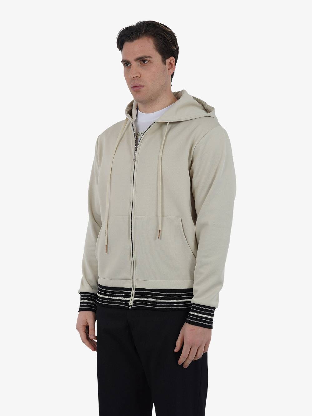 YES LONDON Felpa Con Cappuccio XMF3912 Uomo Beige