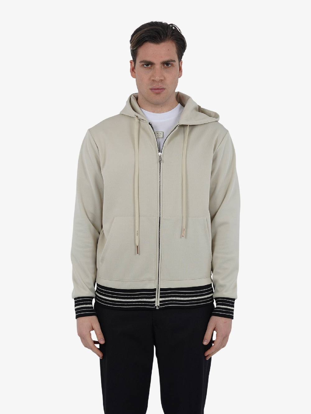 YES LONDON Felpa con cappuccio XMF3912 uomo beige