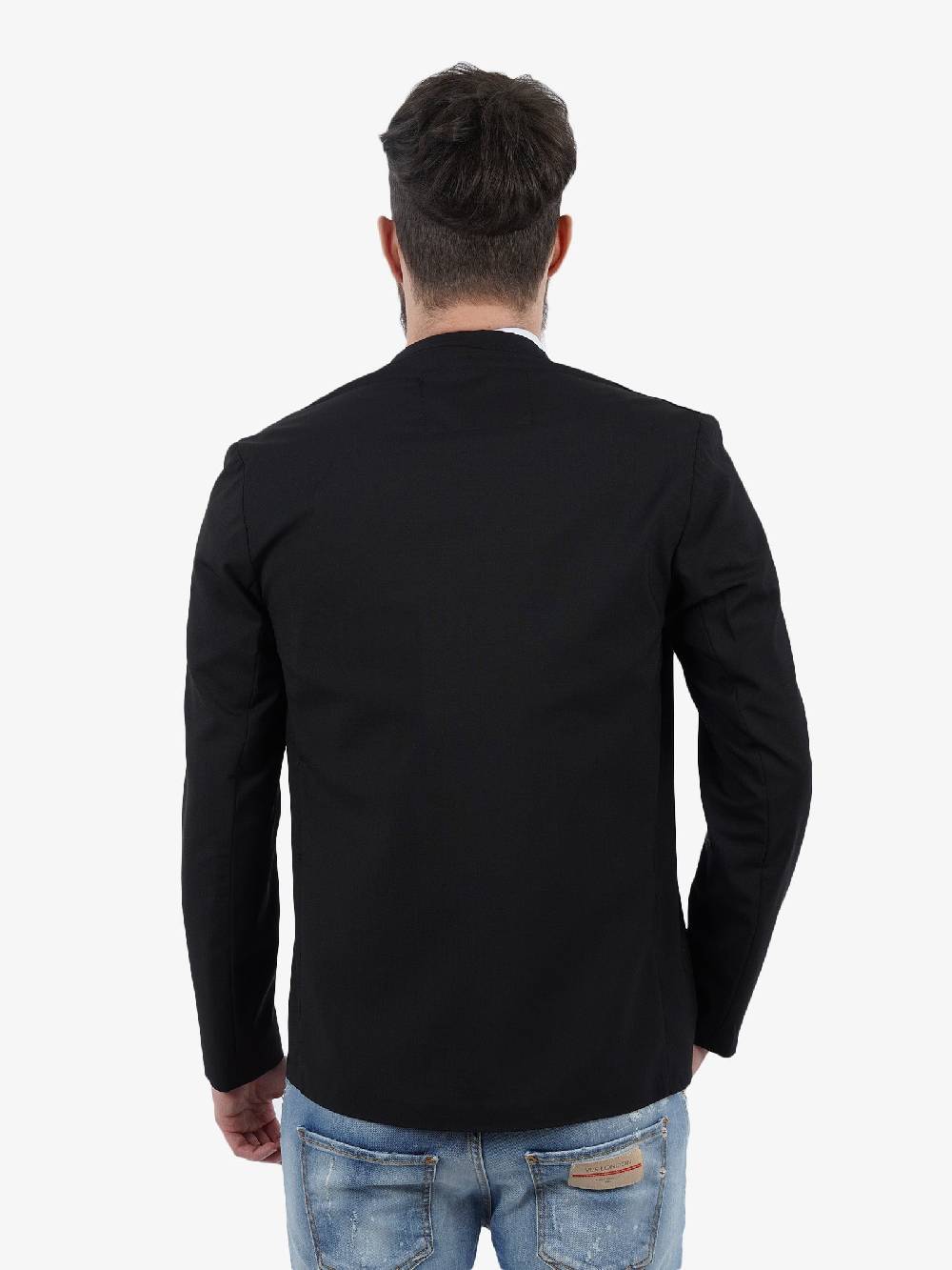 YES LONDON Giacca Senza Abbottonatura Uomo Nera