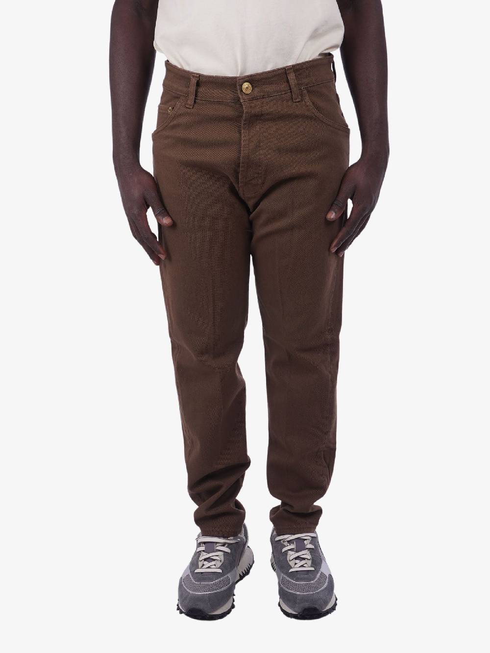 YES LONDON Jeans Uomo In Cotone Marrone