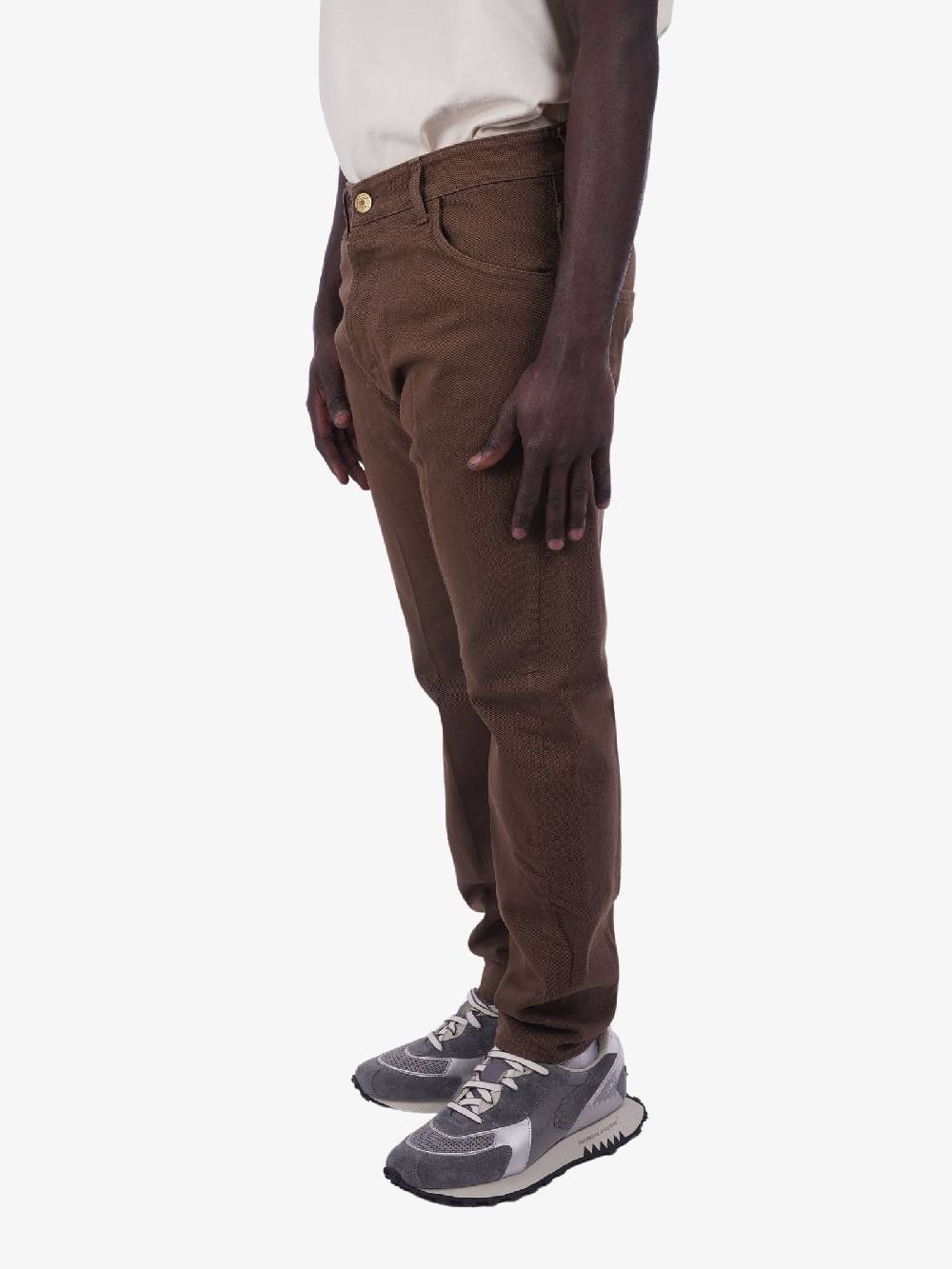 YES LONDON Jeans Uomo In Cotone Marrone