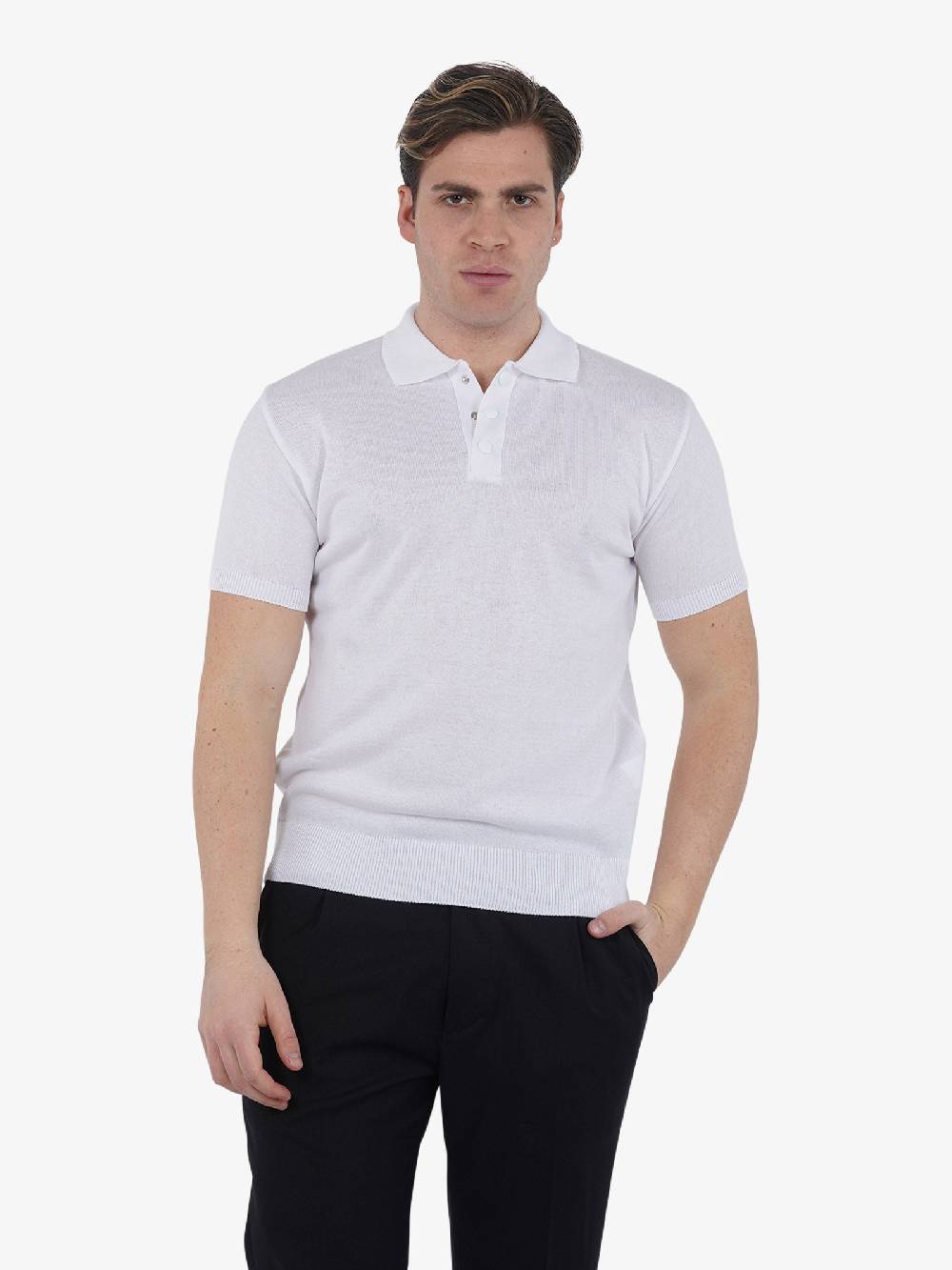 YES LONDON Maglia XML3558 uomo cotone bianco