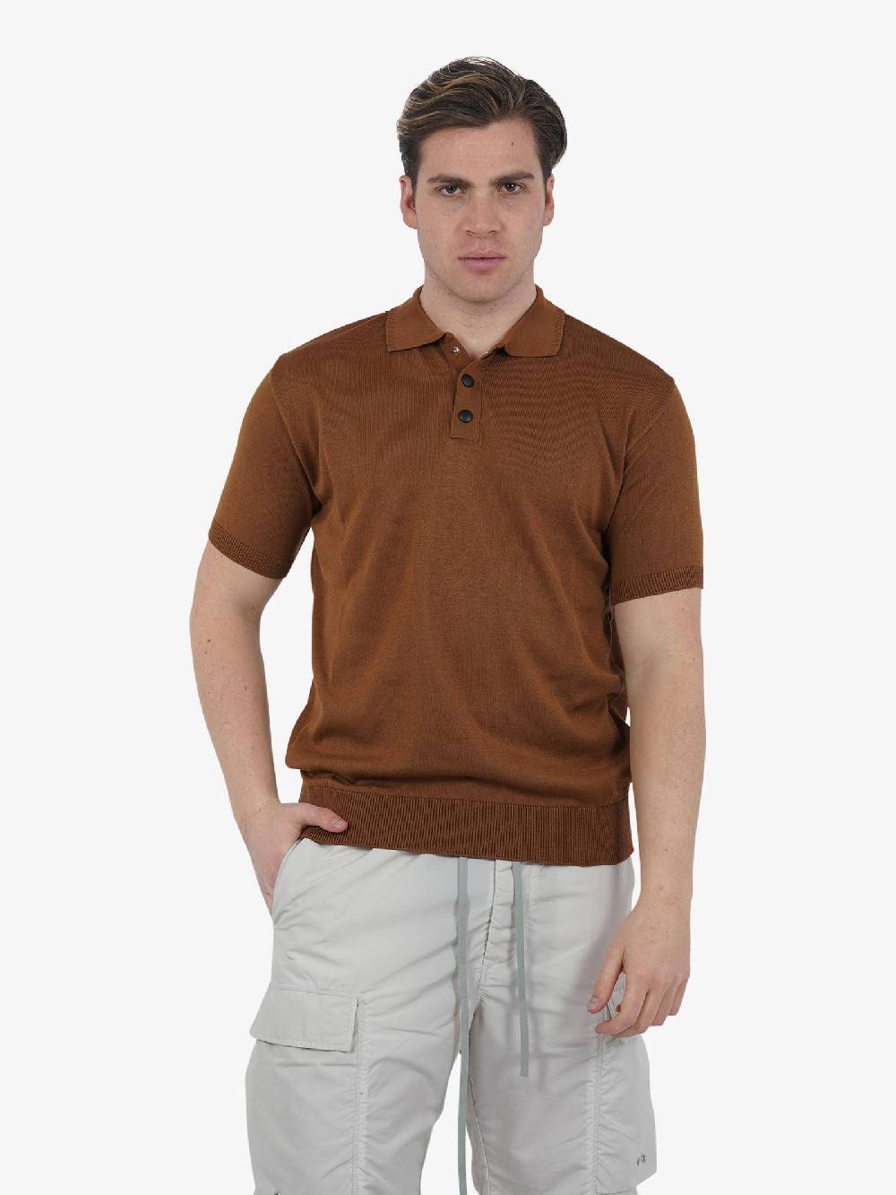 YES LONDON Maglia XML3558 uomo cotone marrone