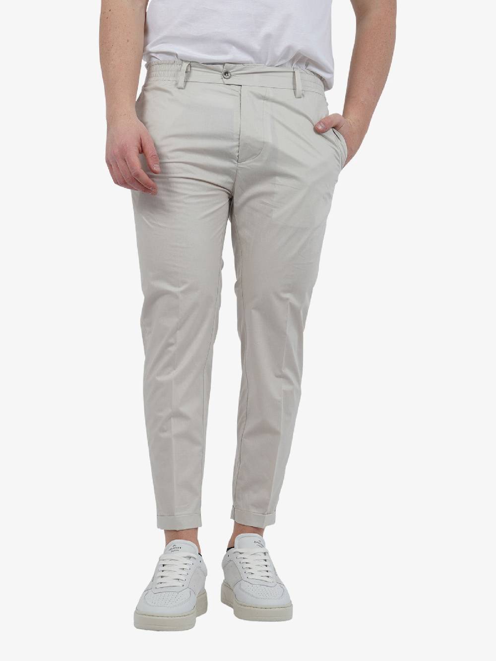 YES LONDON Pantalone XP3212/RONNIE uomo lana panna