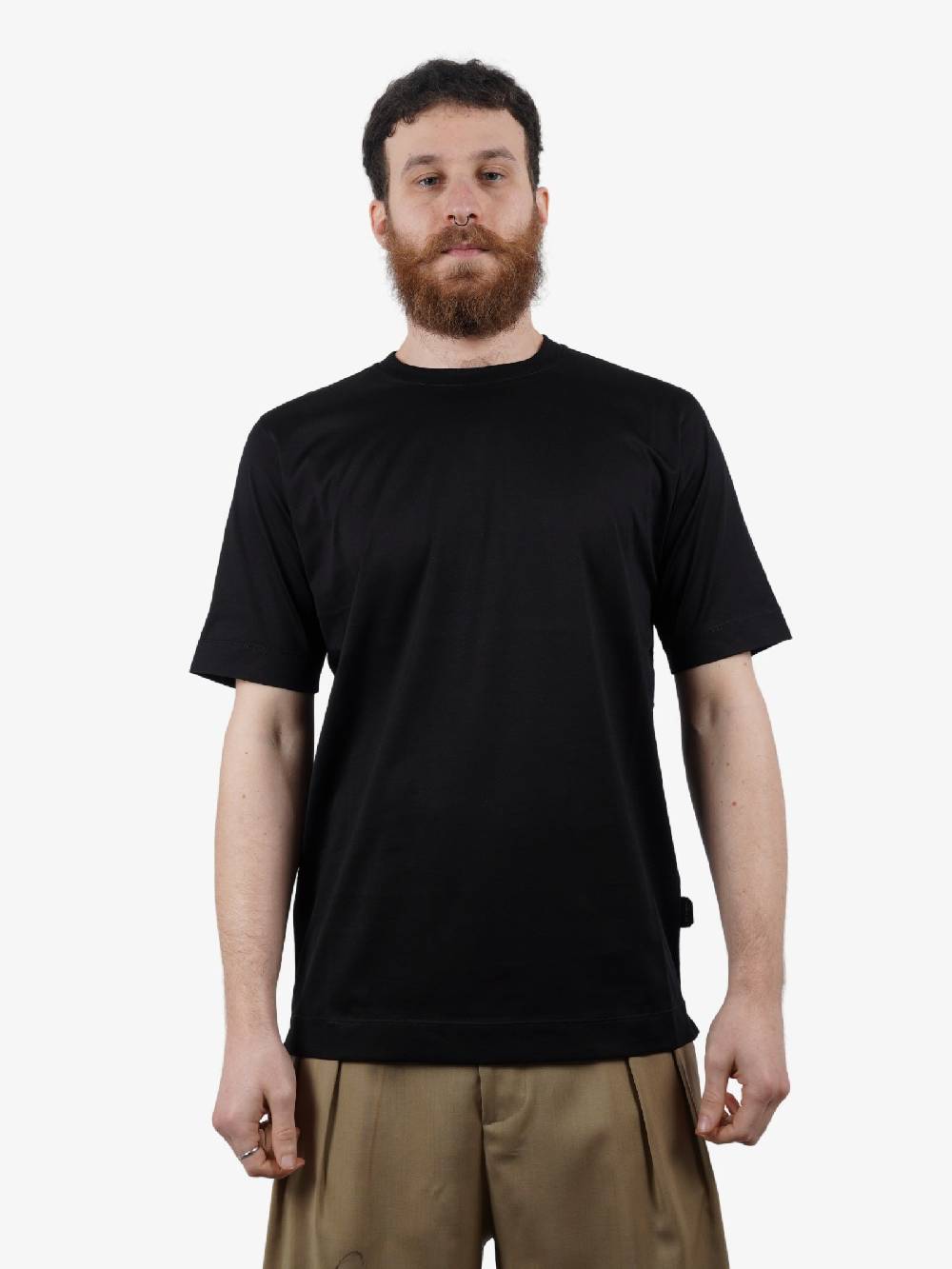 YES LONDON T-shirt Girocollo Uomo In Cotone Nera