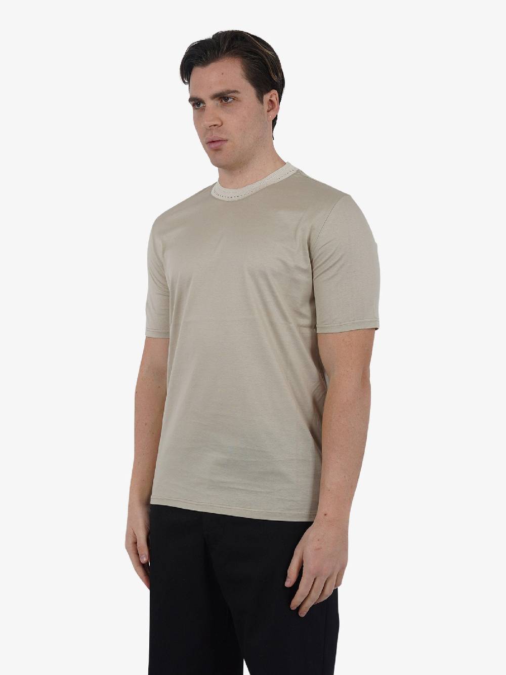 YES LONDON T-shirt XM4106 Uomo Cotone Beige