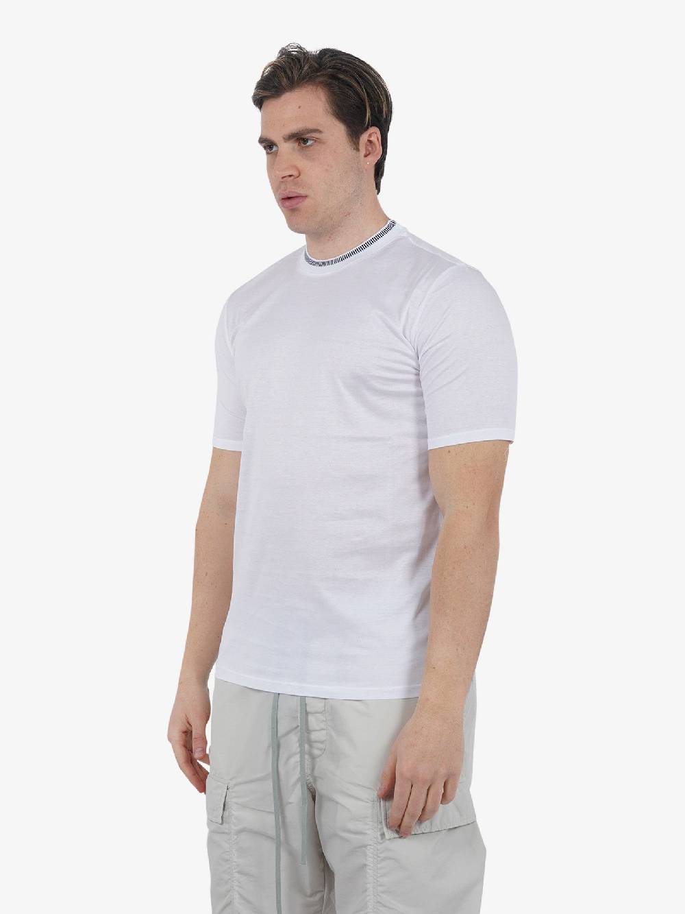 YES LONDON T-shirt XM4107 Uomo Cotone Bianco