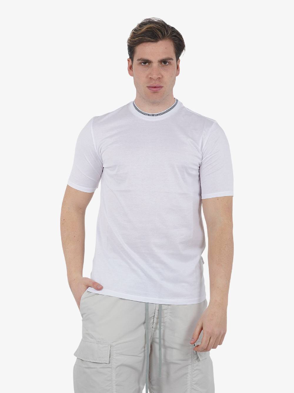 YES LONDON T-shirt XM4107 uomo cotone bianco