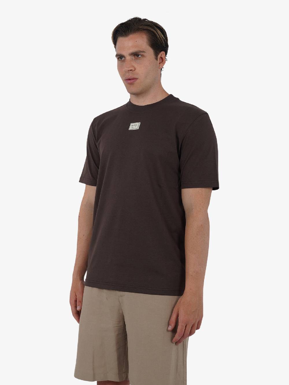 YES LONDON T-shirt XM4116 Uomo Cotone Marrone