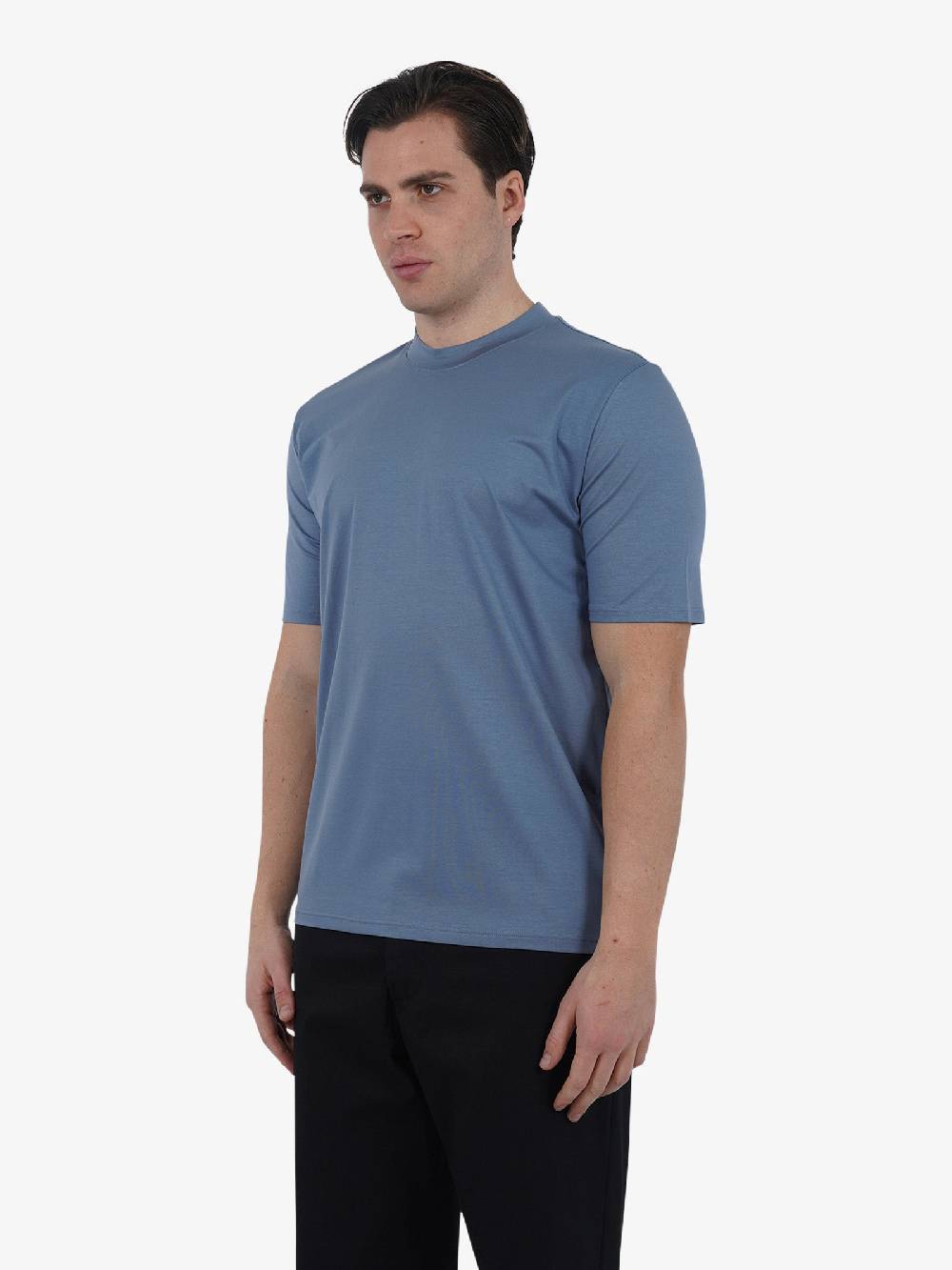 YES LONDON T-shirt XM4118 Uomo Cotone Azzurro