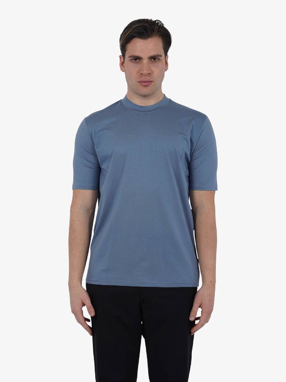 YES LONDON T-shirt XM4118 uomo cotone azzurro