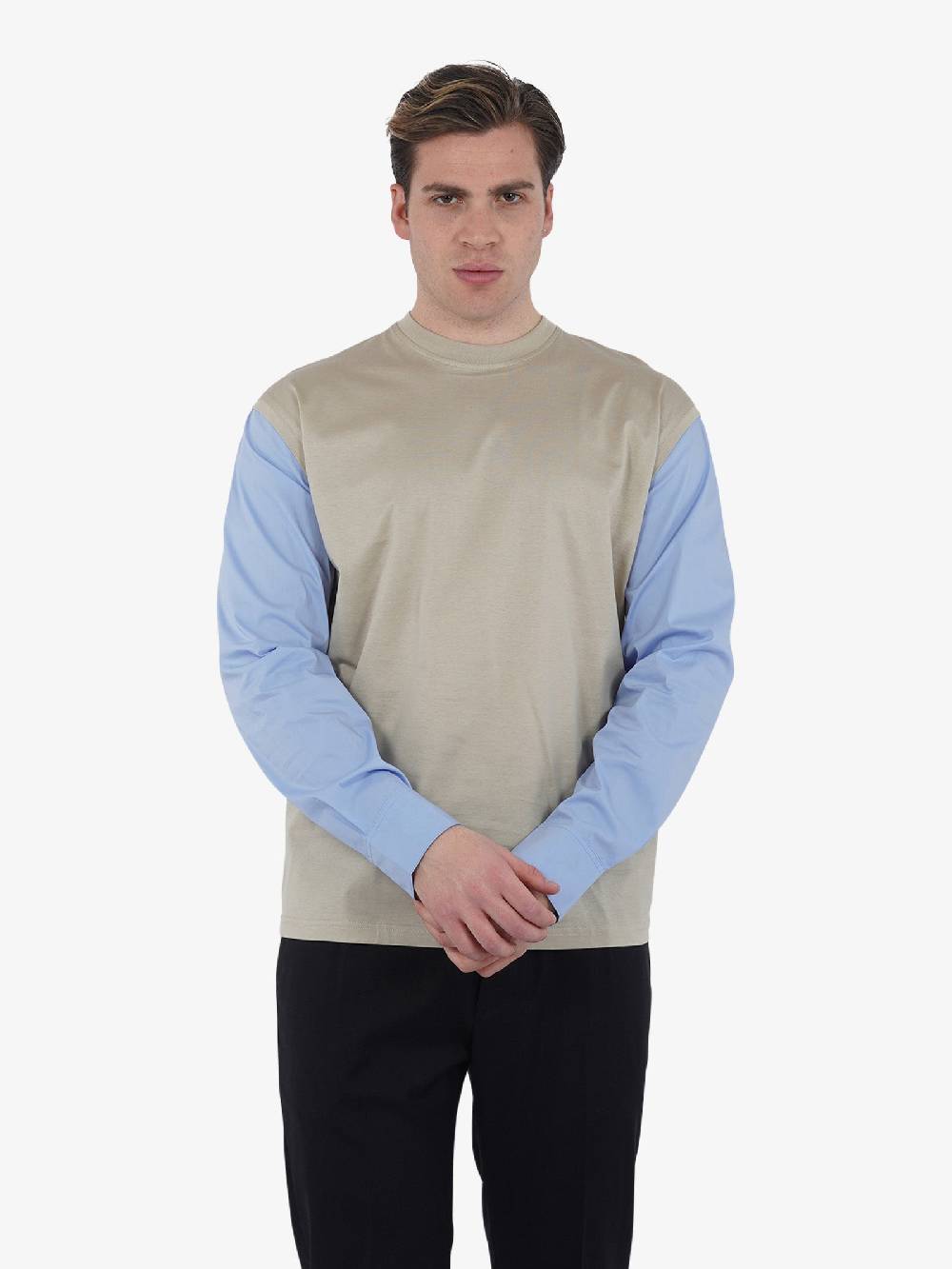 YES LONDON T-shirt XM4123 uomo cotone beige