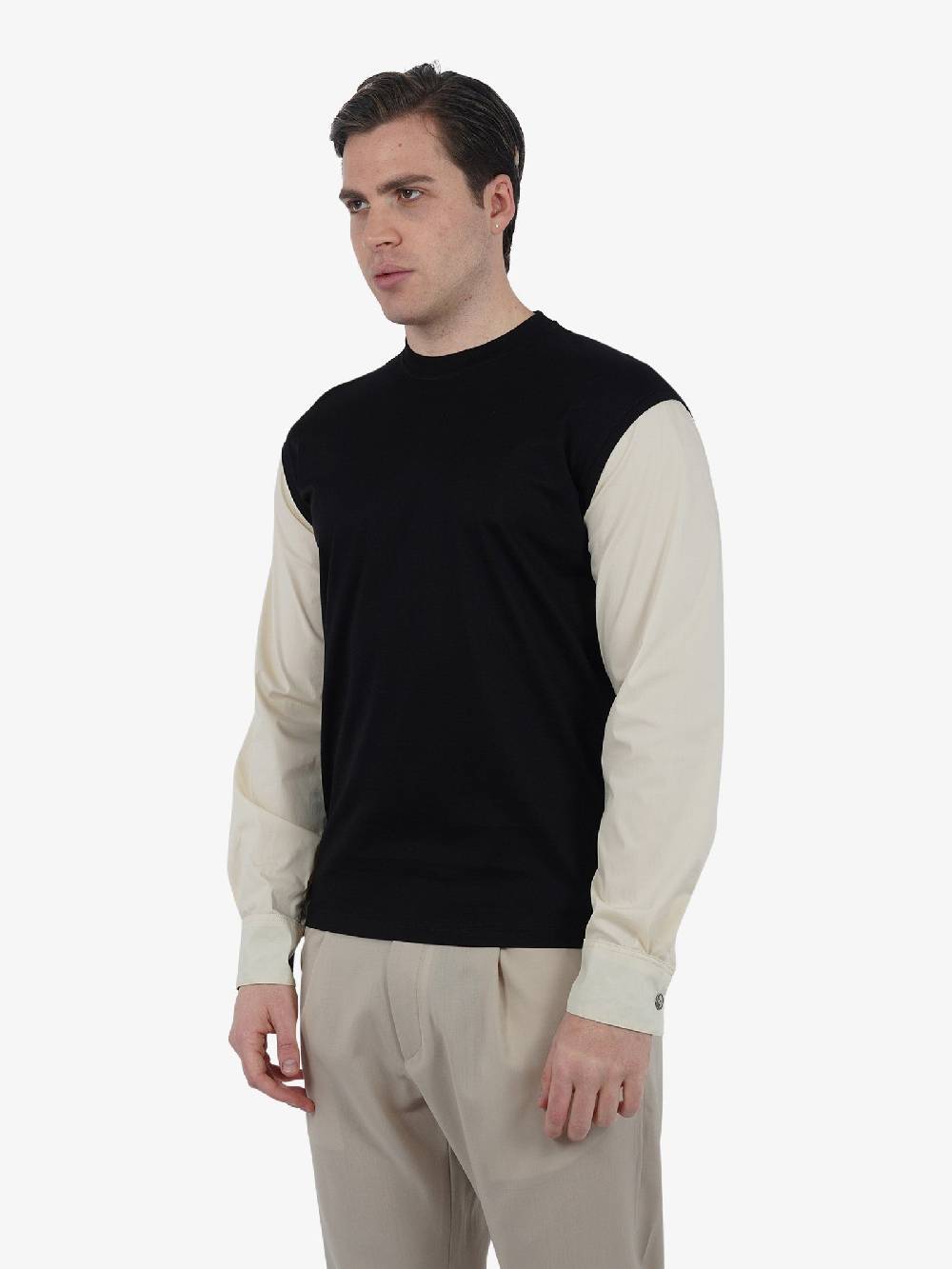 YES LONDON T-shirt XM4123 Uomo Cotone Nero