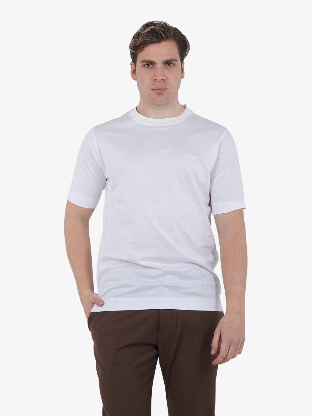 YES LONDON T-shirt XM4128 uomo cotone bianco