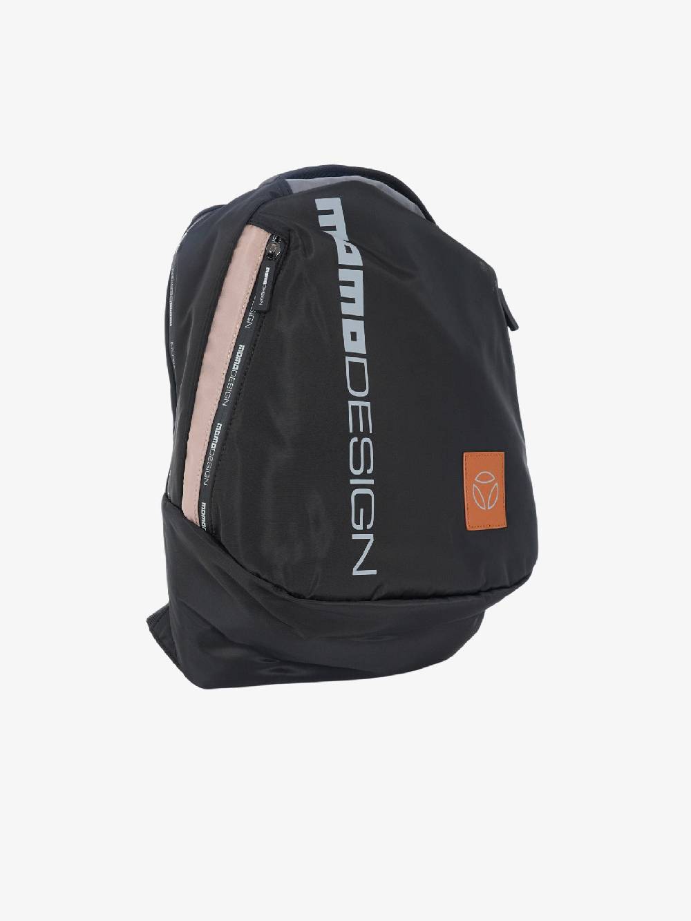 MOMO DESIGN Zaino MO-02IC Ovale Uomo In Nylon Nero Scuro/cuoio