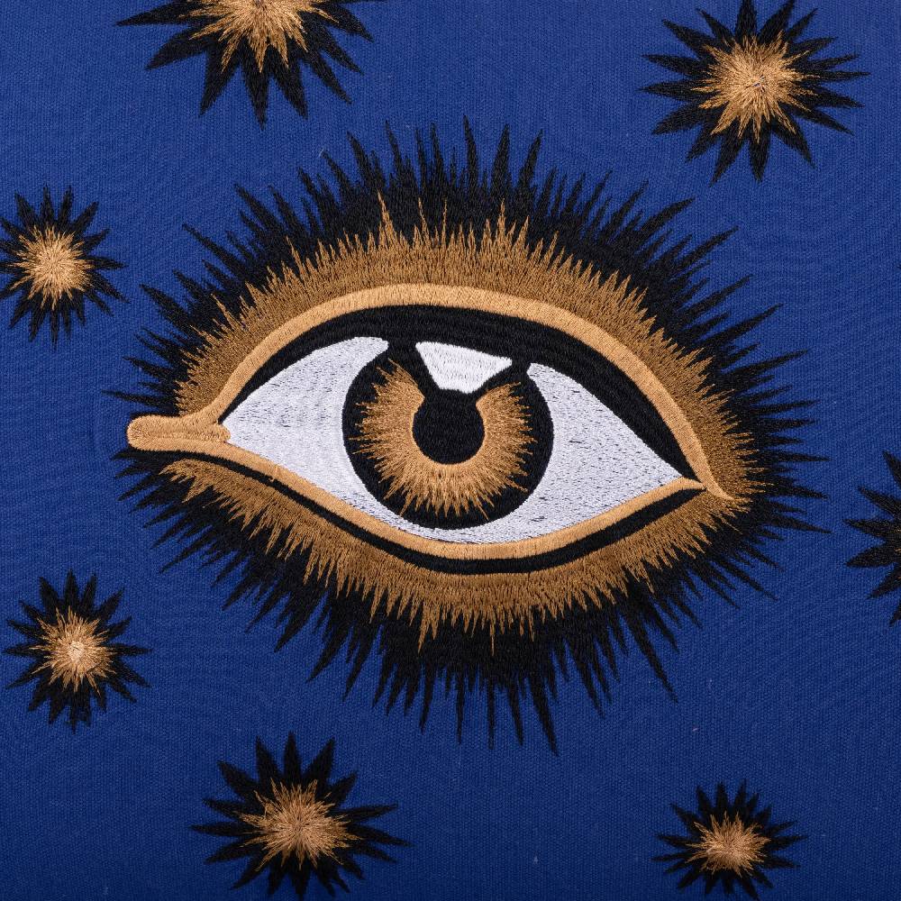 Les Ottomans Eye Hand-embroidered Cotton Cushion EYBC05