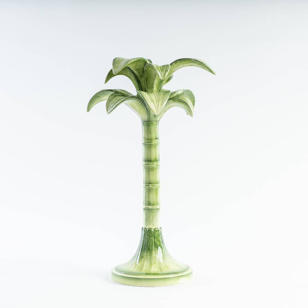 Les Ottomans Handpainted palm ceramic candleholder MAR04