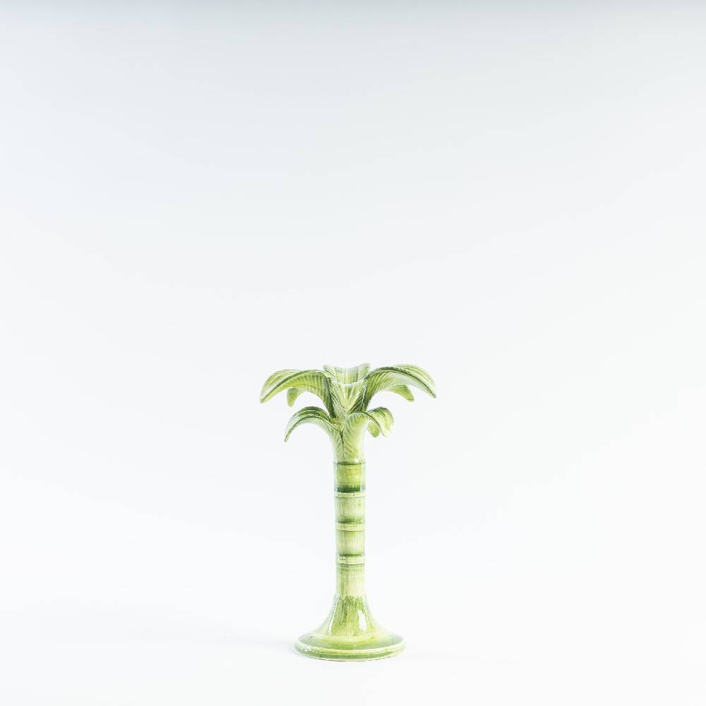 Les Ottomans Handpainted palm ceramic candleholder MAR05