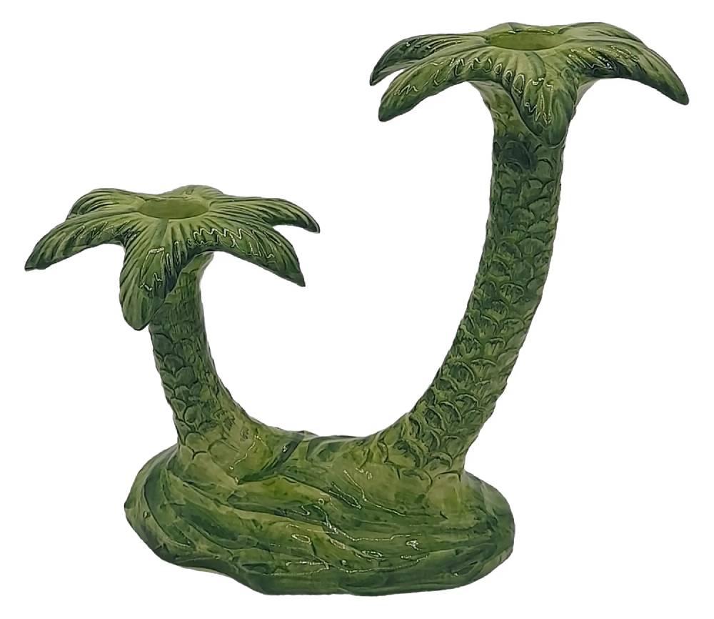 Les Ottomans Handpainted palm ceramic candleholder MAR80