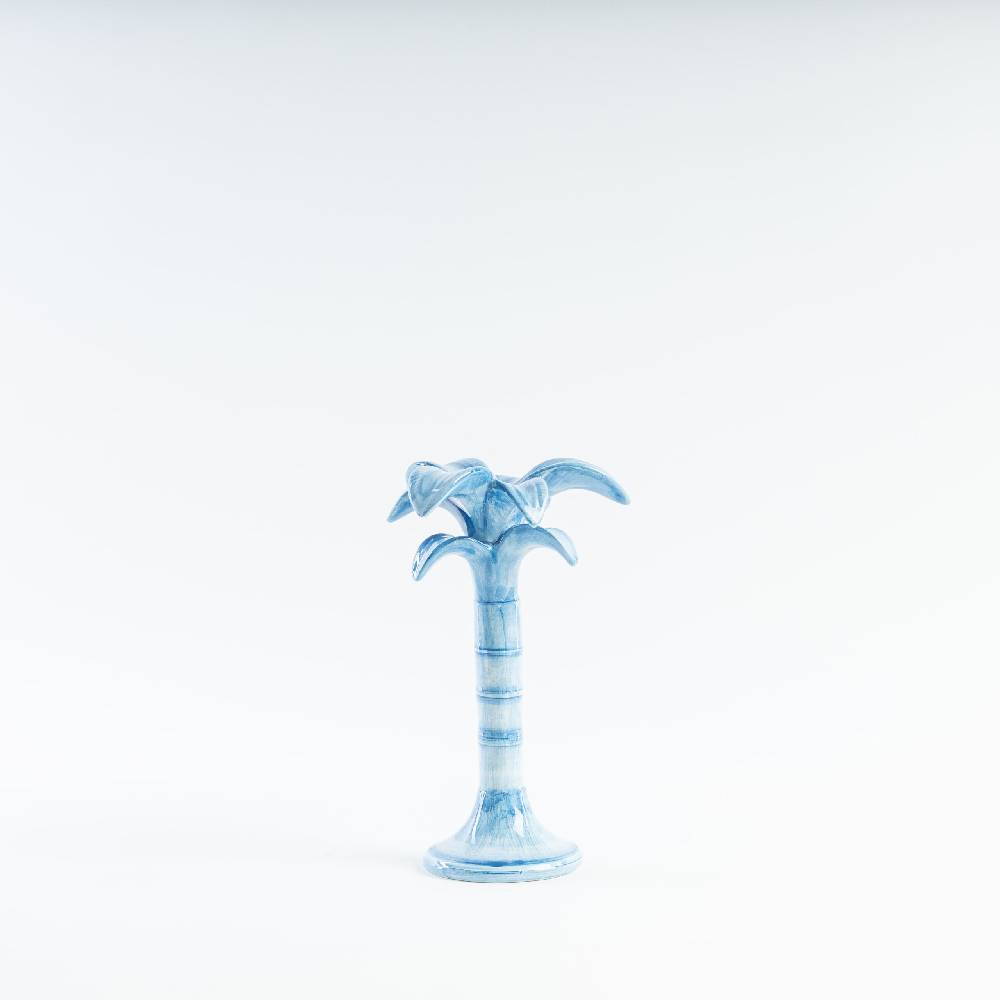 Les Ottomans Handpainted palm ceramic candleholder MARB05