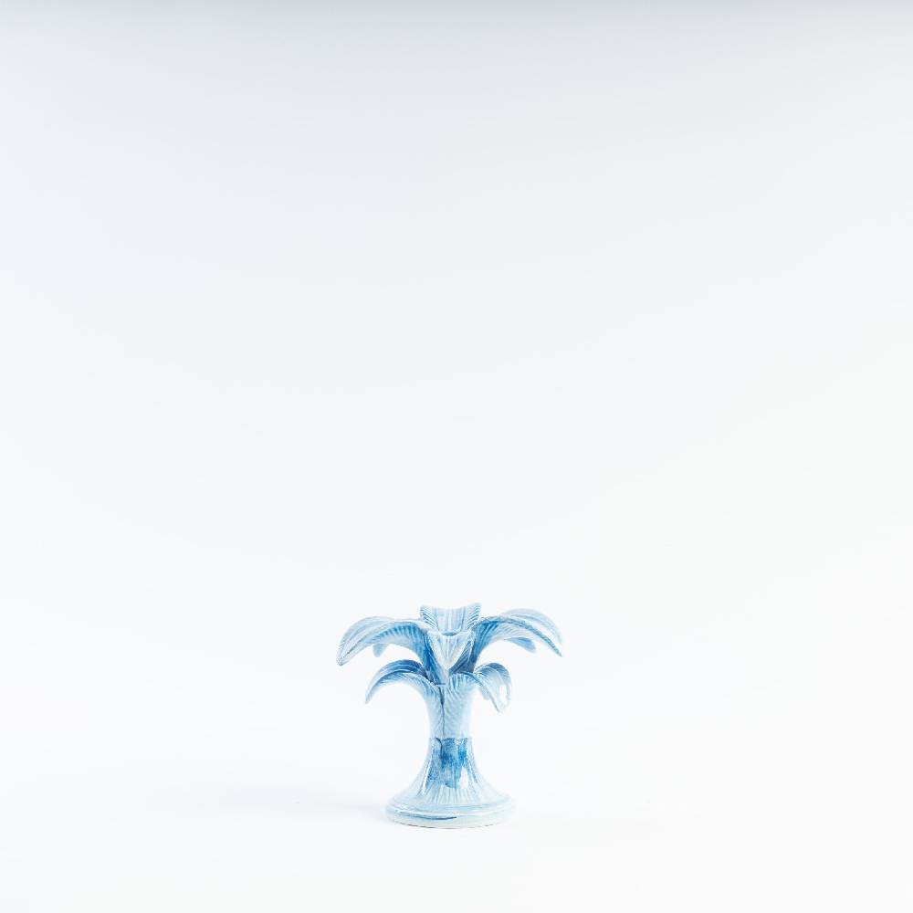 Les Ottomans Handpainted palm ceramic candleholder MARB06