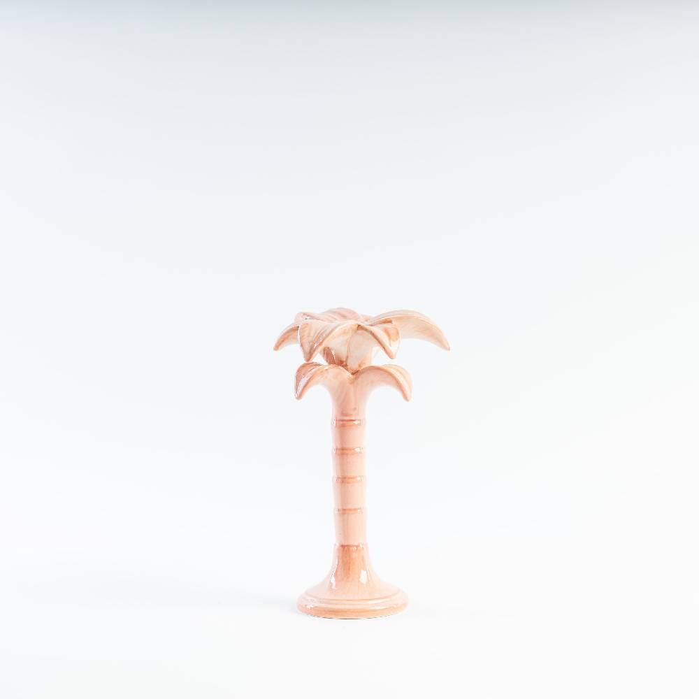 Les Ottomans Handpainted palm ceramic candleholder MARP05