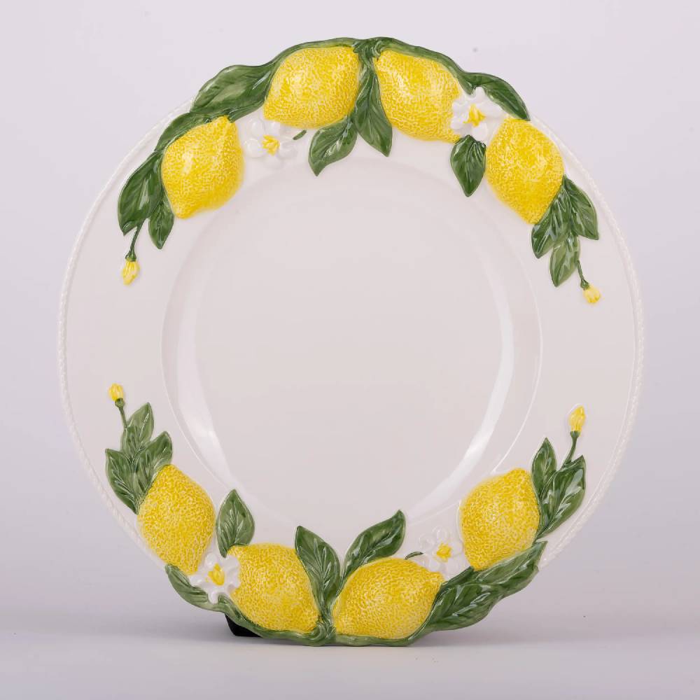 Les Ottomans Lemon handpainted ceramic charger plate