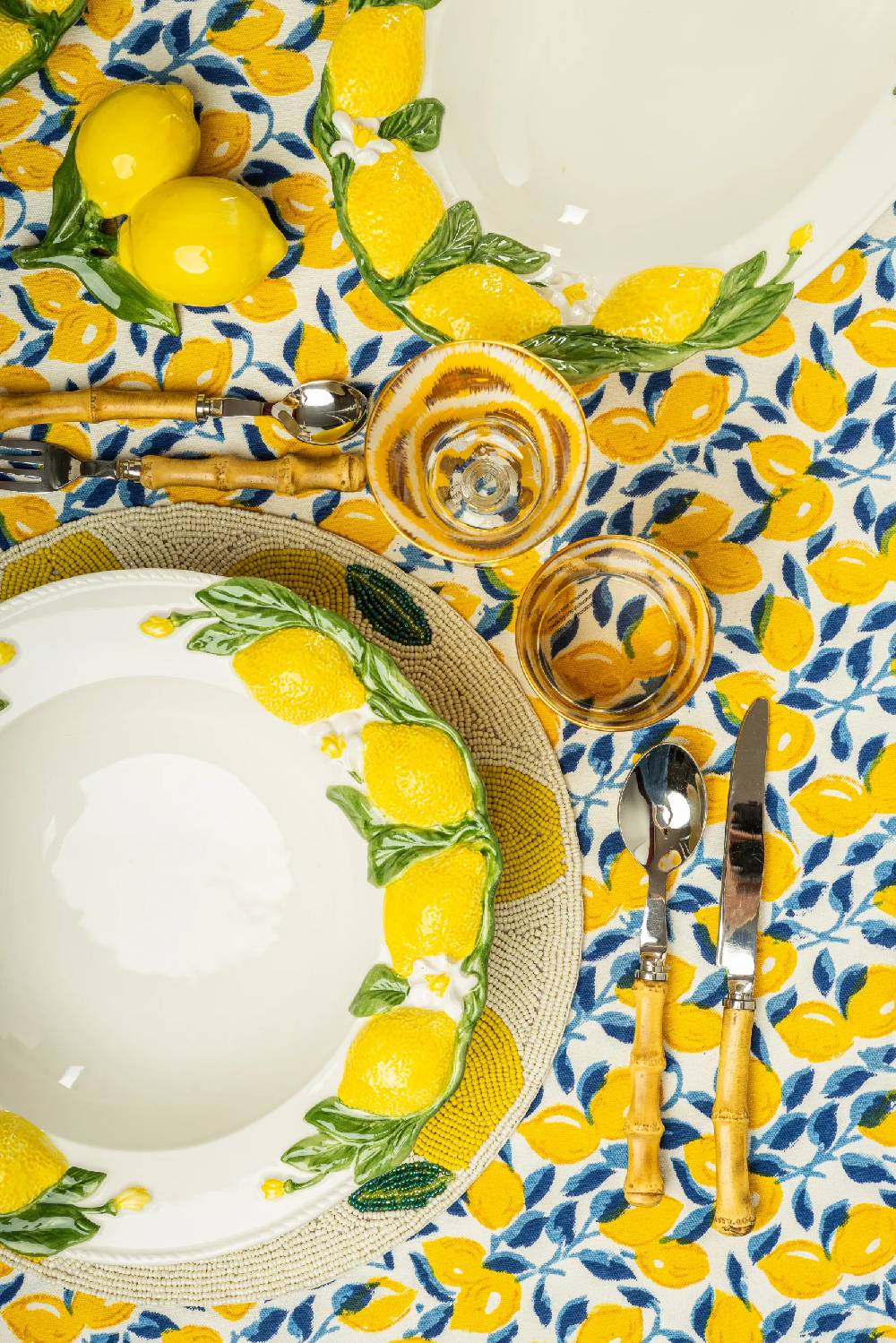 Les Ottomans Lemon Handpainted Ceramic Dessert Plate