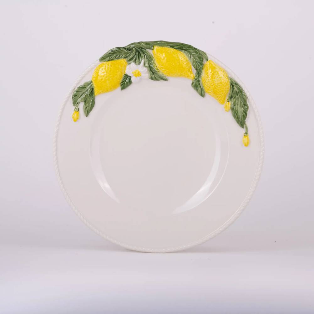 Les Ottomans Lemon handpainted ceramic dessert plate