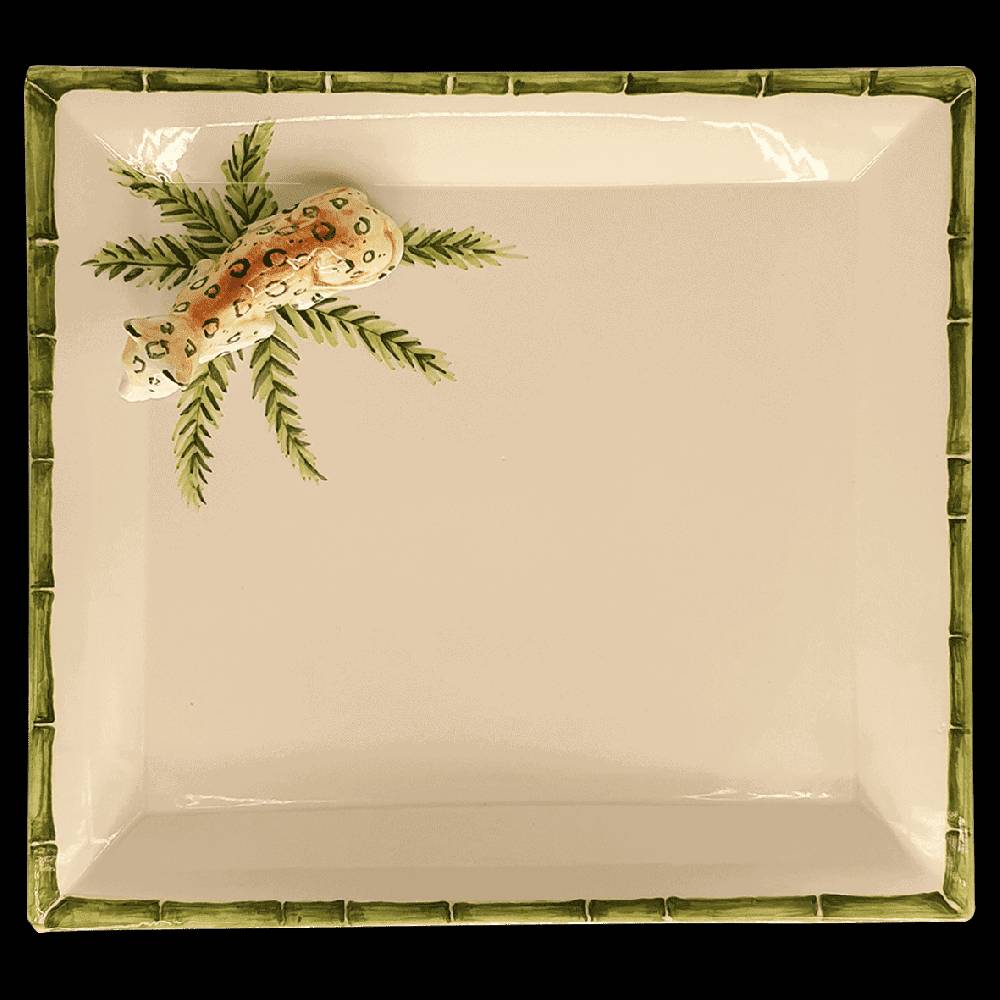 Les Ottomans Bamboo And Leopard Trays BAL02