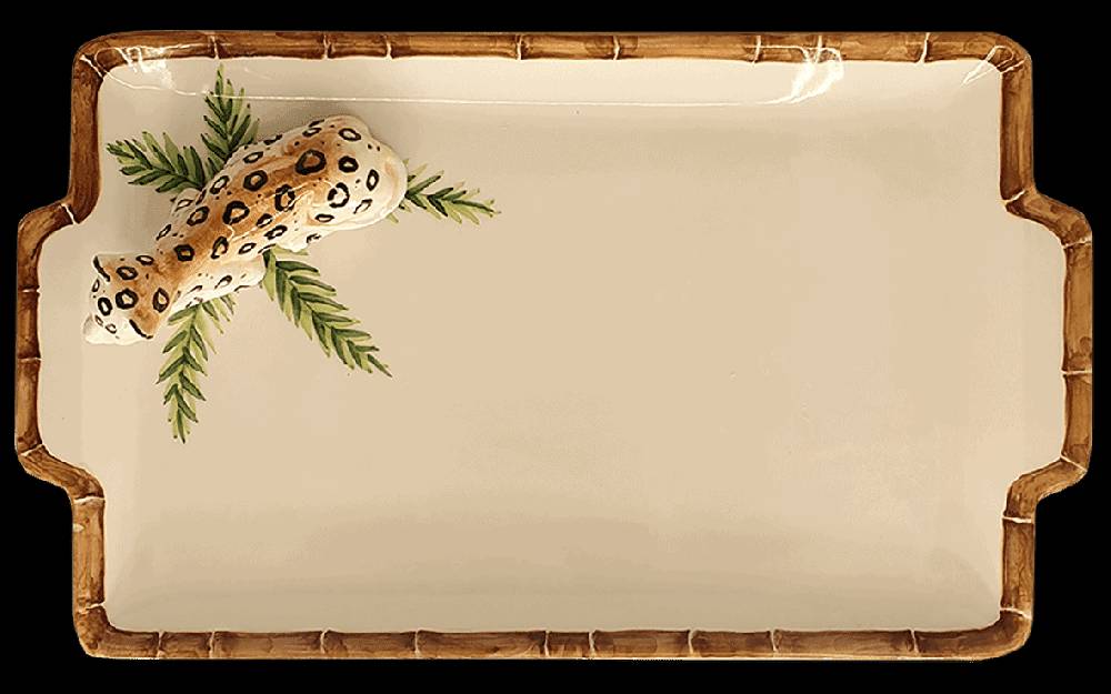 Les Ottomans Bamboo And Leopard Trays BAL03