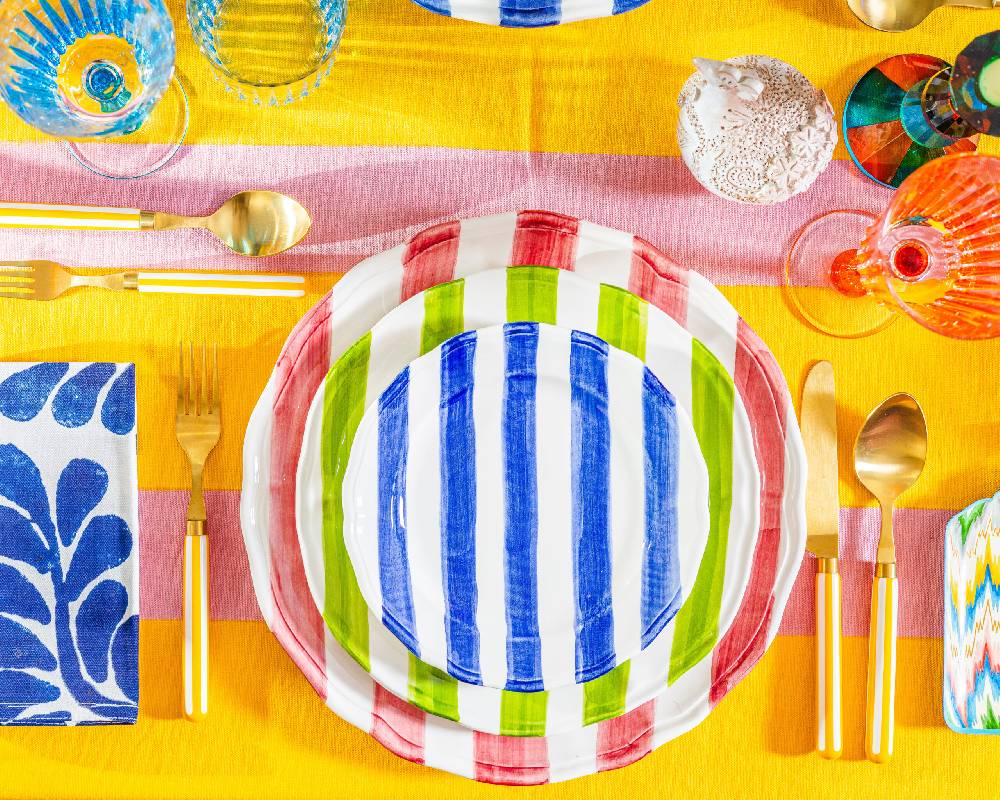 Les Ottomans Ceramic Plate Stripes ST03