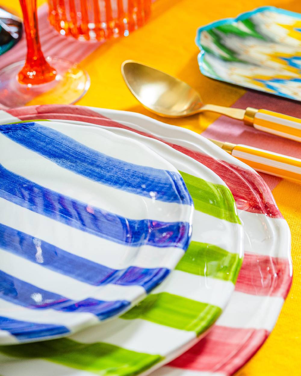 Les Ottomans Ceramic Plate Stripes ST05