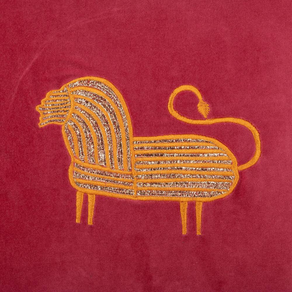 Les Ottomans Embroidered Velvet Cushion EBC10