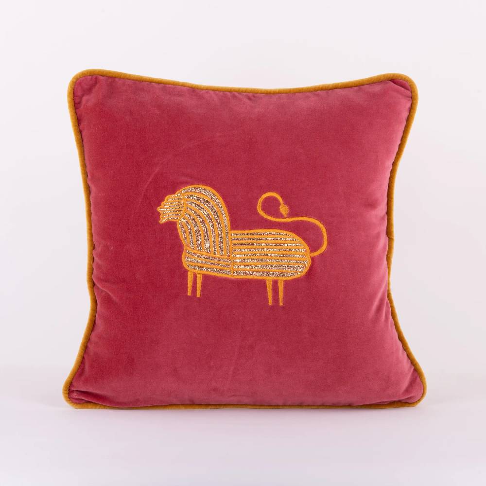 Les Ottomans Embroidered velvet cushion EBC10
