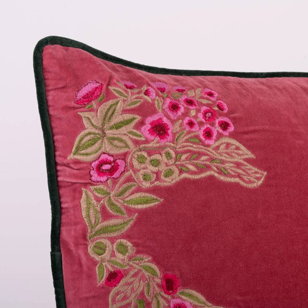 Les Ottomans Embroidered Velvet Cushion EBC24