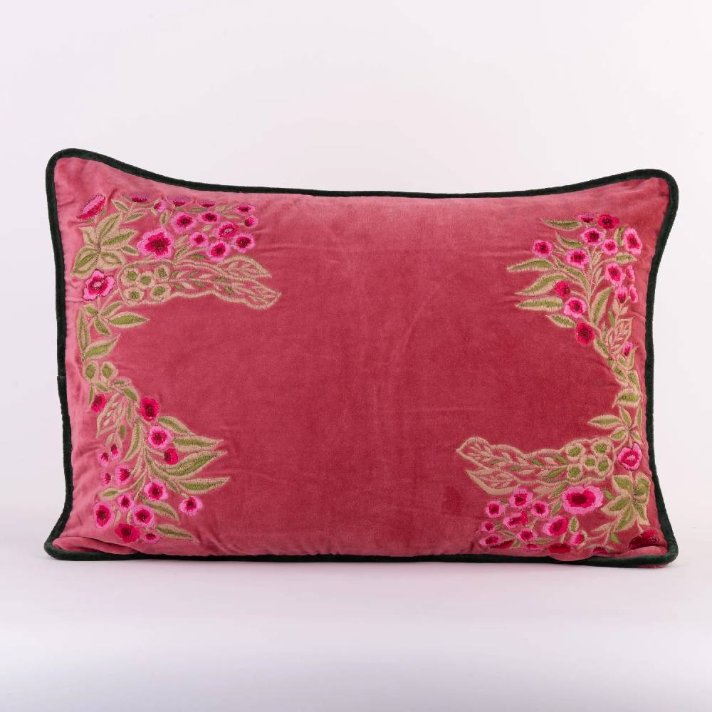 Les Ottomans Embroidered velvet cushion EBC24