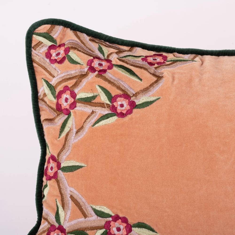 Les Ottomans Embroidered Velvet Cushion EBC26