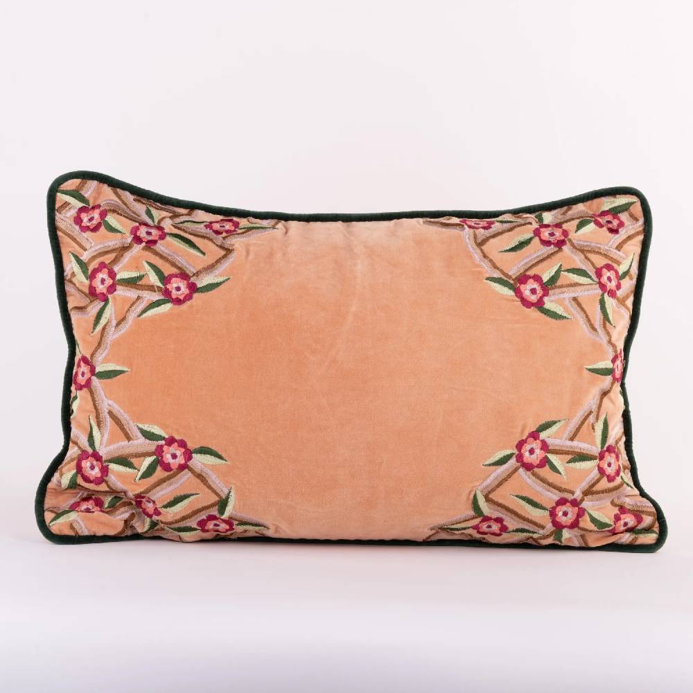 Les Ottomans Embroidered velvet cushion EBC26