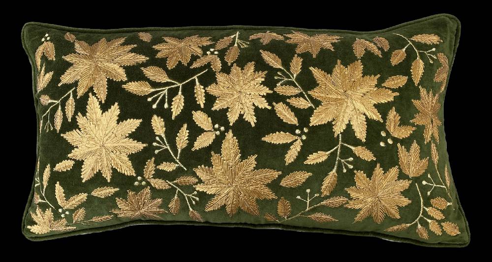 Les Ottomans Embroidered velvet cushion EBC29