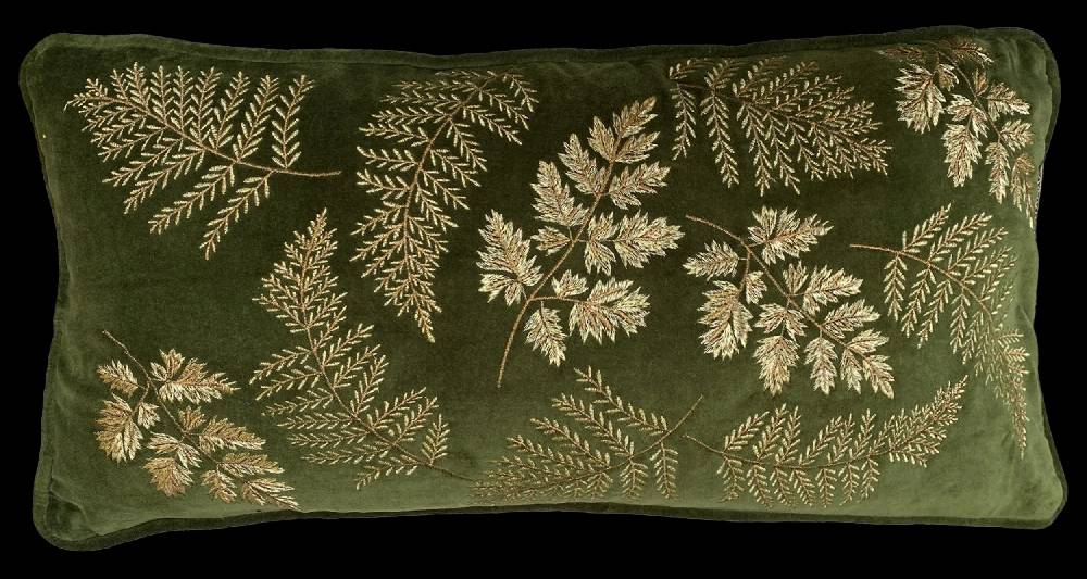 Les Ottomans Embroidered velvet cushion EBC31