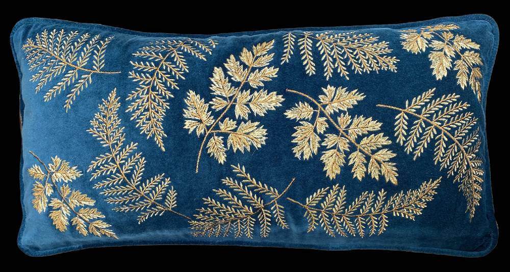 Les Ottomans Embroidered velvet cushion EBC32