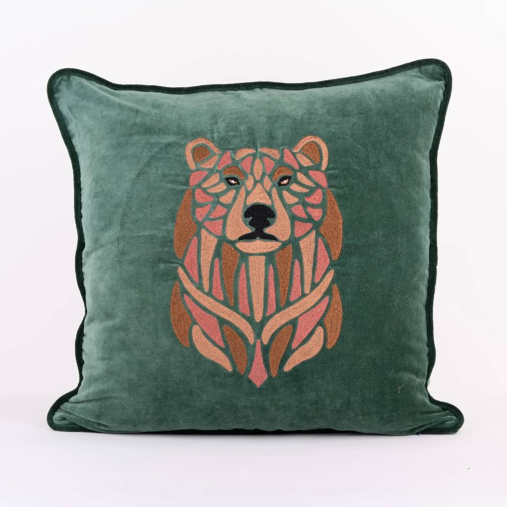 Les Ottomans Embroidered velvet cushion EBC35