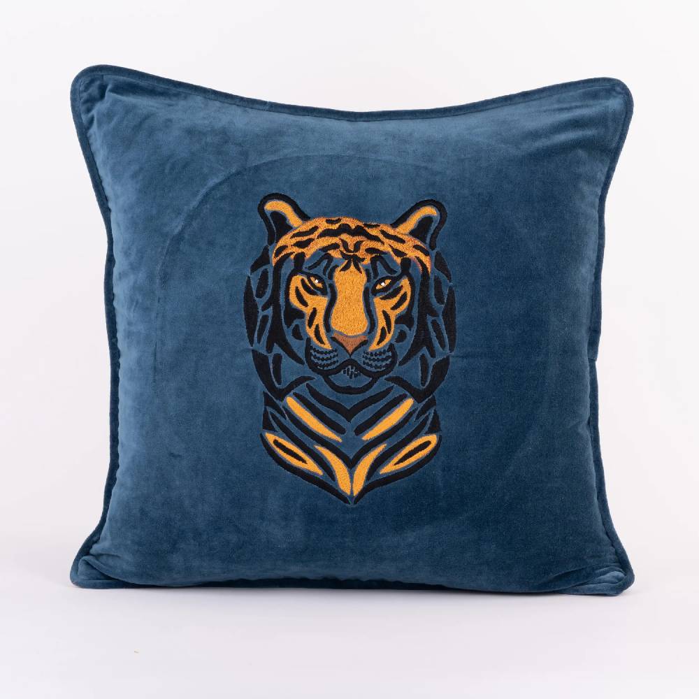 Les Ottomans Embroidered velvet cushion EBC37