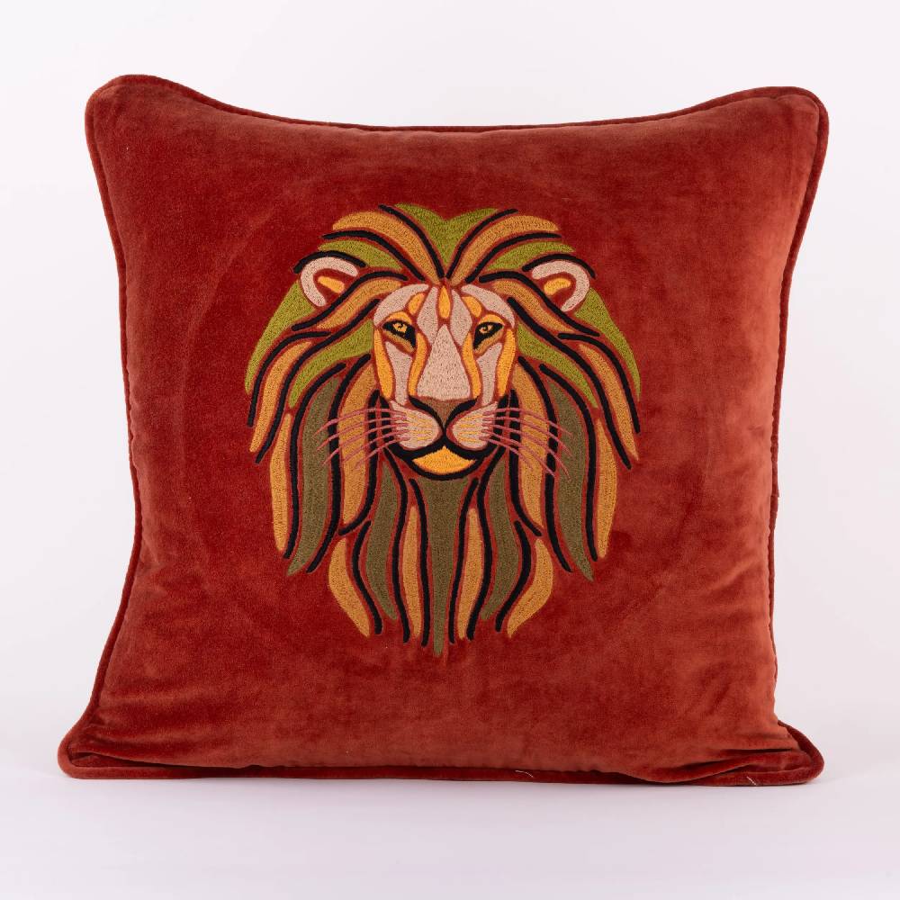 Les Ottomans Embroidered velvet cushion EBC38