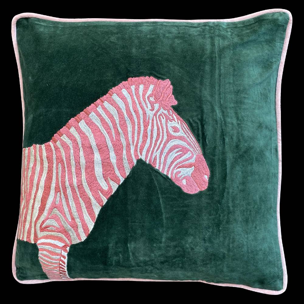 Les Ottomans Embroidered velvet cushion EBC43