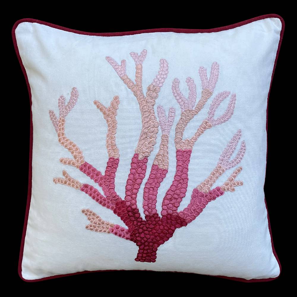 Les Ottomans Hand-embroidered cotton cushion EBC51