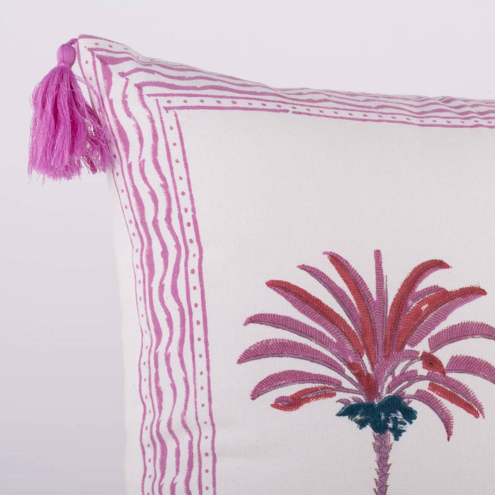 Les Ottomans Hand-printed Cotton Cushion THC02