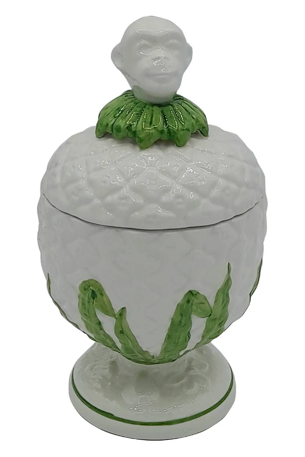 Les Ottomans Handpainted monkey ceramic box MAR57