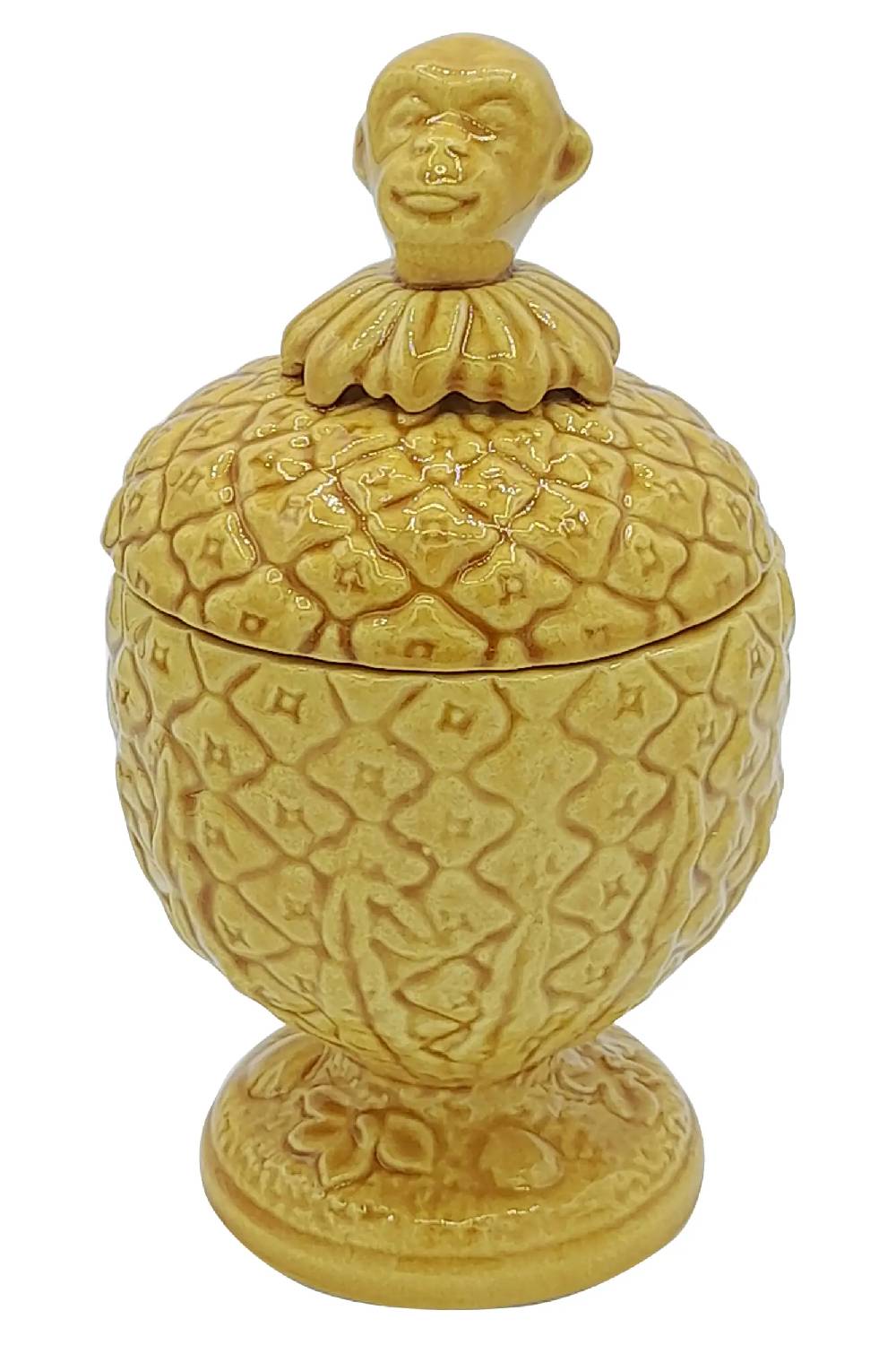 Les Ottomans Handpainted monkey ceramic box MAR59